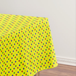 PRIMARY POLKA DOTS YELLOW-52x70 TABLECLOTH