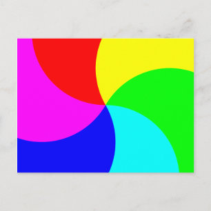 Primary Rainbow Spiral Postcard