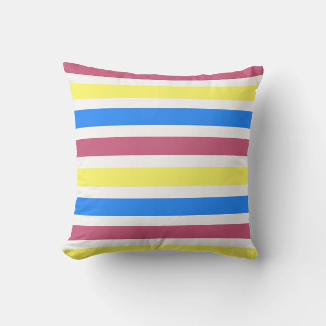 Primary Stripes Outdoor Pillow (Front)