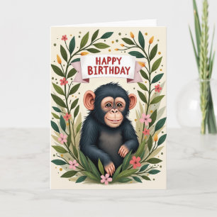 Primate Bloom Birthday Card
