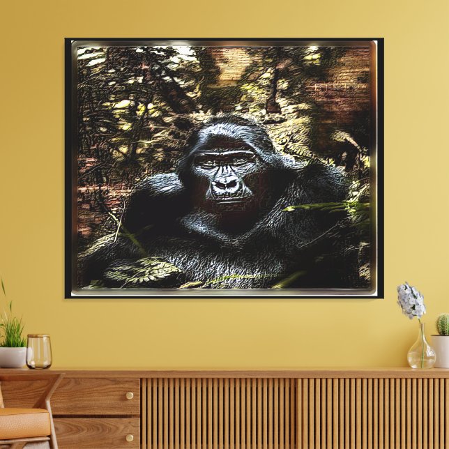 Primate Models: Outstanding Gorilla 02 Canvas Print (Insitu(LivingRoom))