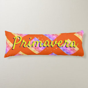 Primavera colorful yellow orange pink pattern body pillow