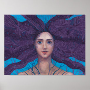 Primavera Spring Goddess Fantasy Surreal Portrait Poster