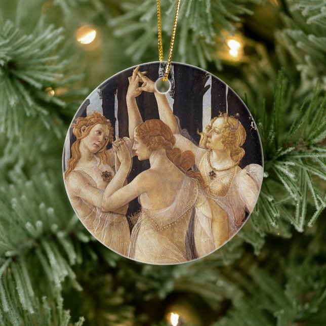 Primavera, Three Graces by Sandro Botticelli Ceramic Ornament (Tree)