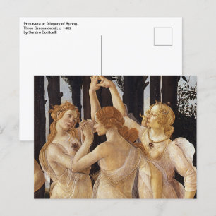Primavera, Three Graces by Sandro Botticelli Postcard