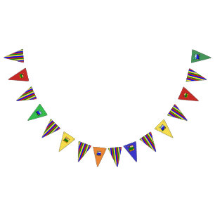 Prime Colours Choo Choo Train Party Bunting Flags