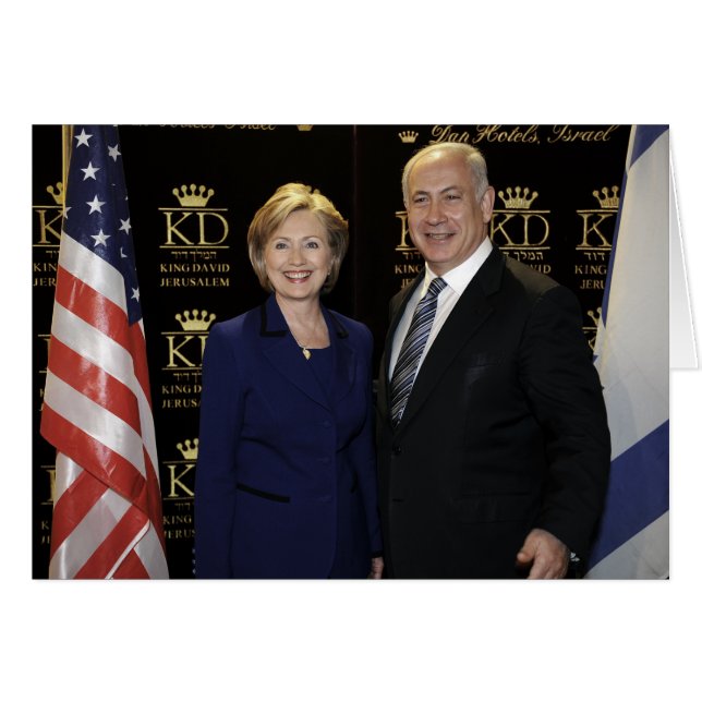 Prime Minister Netanyahu With Hillary Clinton (Front Horizontal)