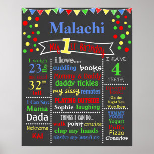 Prime Polka Dot Birthday Chalkboard Poster