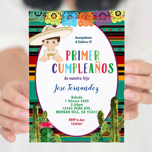 PRIMER CUMPLEANOS, Uno Fiesta Birthday Invitation (Creator Uploaded)