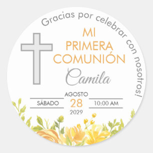 Primera Comunion Gifts and Favours First Communion Classic Round Sticker