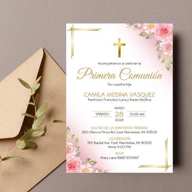Primera Comunion Invitacion Cross First Communion Invitation (Creator Uploaded)