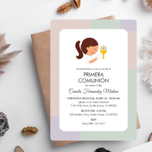 Primera Comunion Spanish Girls First Communion Invitation