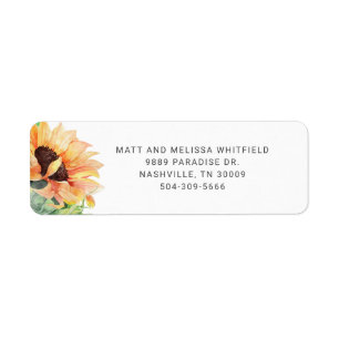 Primerose Yellow Sunflower Floral Return Address