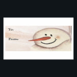 Primitive Acrylic Painted Snowman Christmas Tag<br><div class="desc">Originally painted in acrylic on paper. Primitive snowman has an antique look if you love rustic.</div>