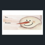 Primitive Acrylic Painted Snowman Christmas Tag<br><div class="desc">Originally painted in acrylic on paper. Primitive snowman has an antique look if you love rustic.</div>