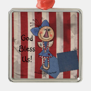 Primitive American Angel Metal Ornament