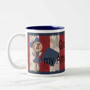 Primitive American Angel Two-Tone Coffee Mug