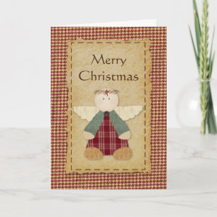 Primitive Angel Christmas Card