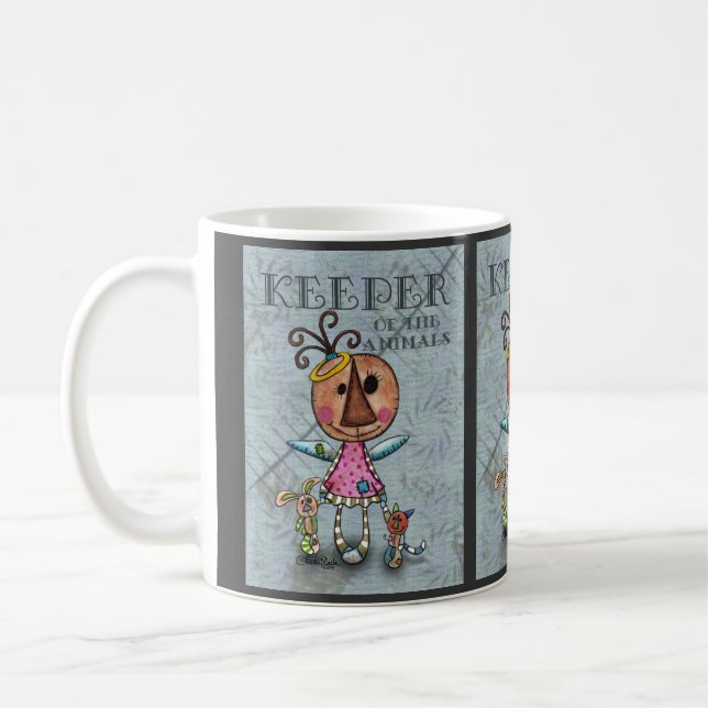 Primitive Angel Keeper of the Animals Coffee Mug (Left)