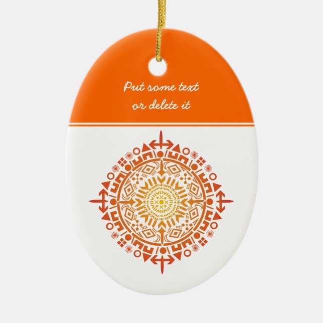 Primitive art-Sun custom ornament (Front)