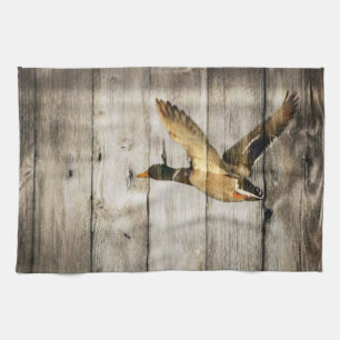 Primitive Barn wood Western Country mallard duck Kitchen Towel
