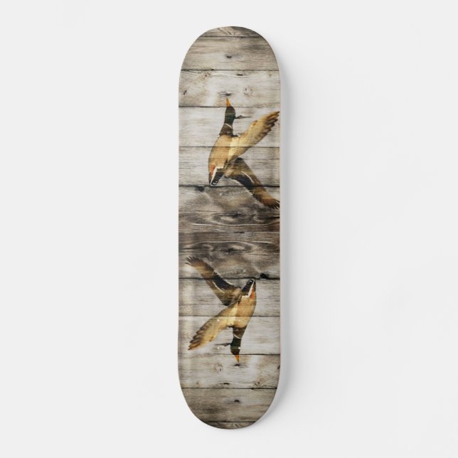 Primitive Barn wood Western Country mallard duck Skateboard (Front)
