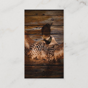 Primitive Barn wood Western Country waterfowl Loon Business Card