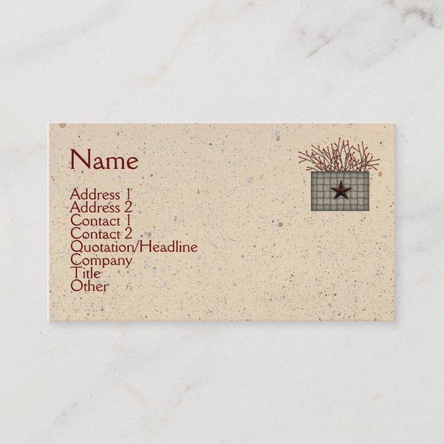 Primitive Basket Business Card (Front)