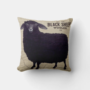 Primitive Black Sheep Woollen Co  Throw Pillow