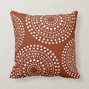 Primitive Boho Mosaic Pattern Terra Cotta Throw Pillow