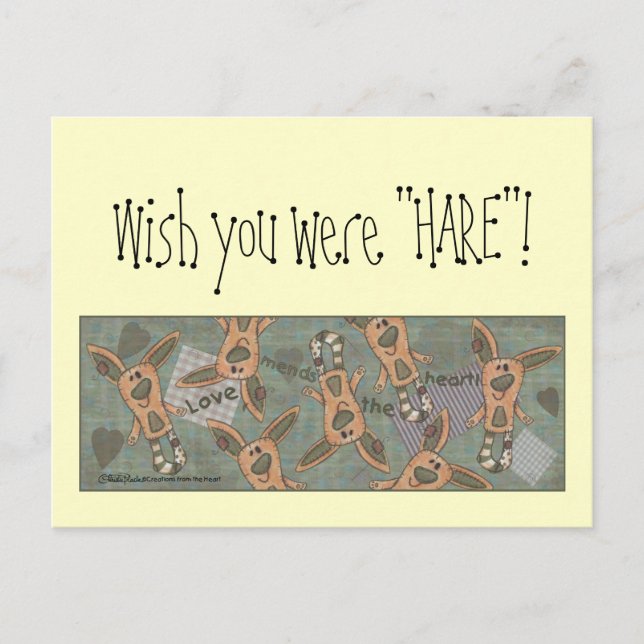 Primitive Bunny Postcard (Front)