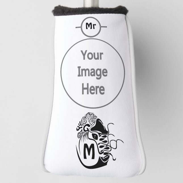 Primitive Chambered Nautilus Monogram Golf Head Cover (Rotate 90)