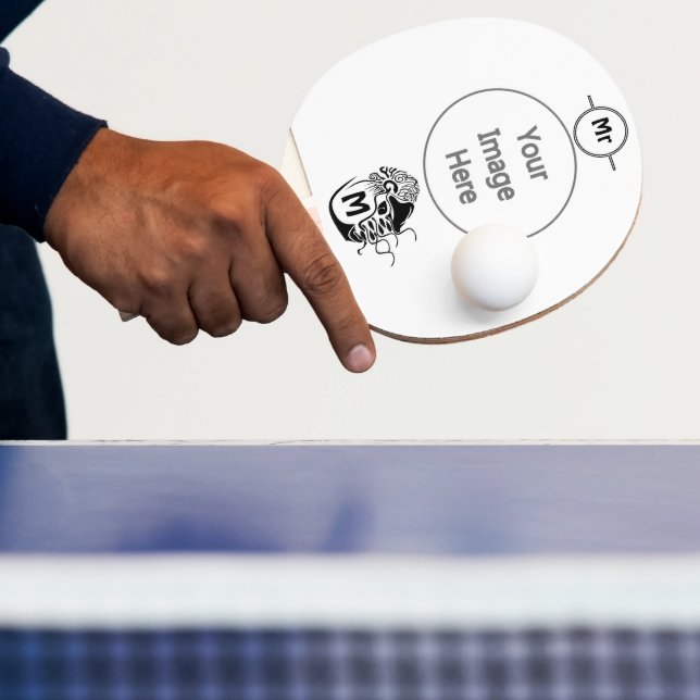 Primitive Chambered Nautilus Monogram Ping Pong Paddle (Insitu)