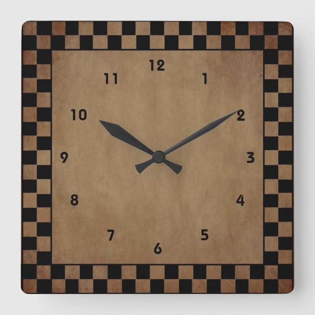 Primitive Check Wall Clock (Front)