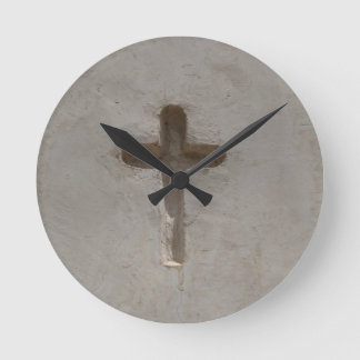Primitive Christian Cross customize favourite Round Clock