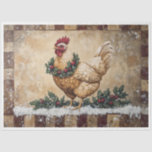 Primitive Christmas Chicken Tissue Paper<br><div class="desc">Primitive Christmas Chicken</div>