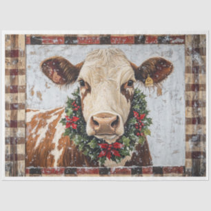 Primitive Christmas Cow Tissue Paper