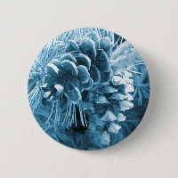 Primitive Christmas pine tree ice blue pinecone