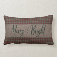 Primitive Christmas Red & Green Homespun Merry