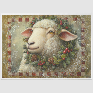 Primitive Christmas Sheep Tissue Paper