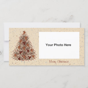 Primitive Christmas Tree Photo Card