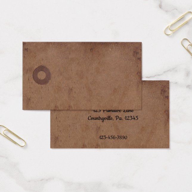 Primitive Coffee Stained Hang Tag (Office)