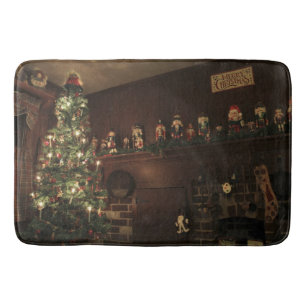 Primitive Colonial Country Christmas Holiday Bath Mat