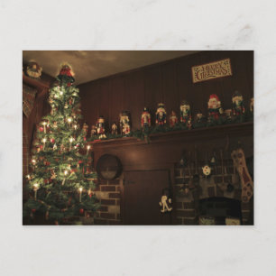 Primitive Colonial Country Christmas Holiday Postcard