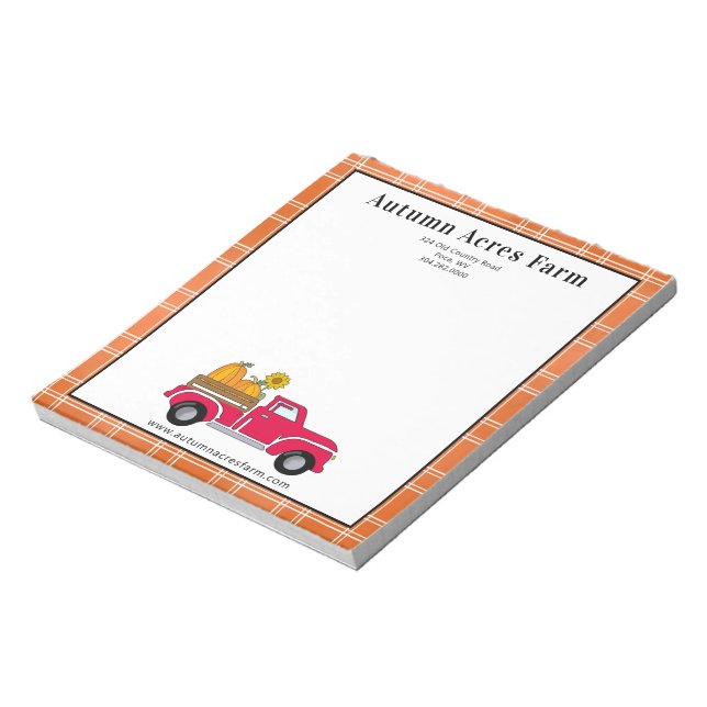 Primitive Country Autumn Fall Farm Custom  Notepad (Rotated)