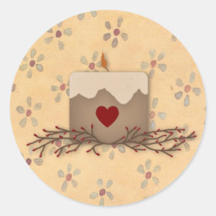 Primitive Country Candle Sticker