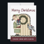 Primitive Country Christmas Rustic Christmas Card<br><div class="desc">Primitive Country Christmas Rustic Christmas Card - Wish your customers or friends & family Merry Christmas this year in primitive country style. You can easily make this Christmas Card uniquely yours by using our design tool. If you need assistance personalizing your Christmas Card, please don't hesitate to reach out. Christmas...</div>
