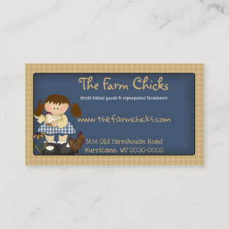 Primitive Country Gingham Business Card Template
