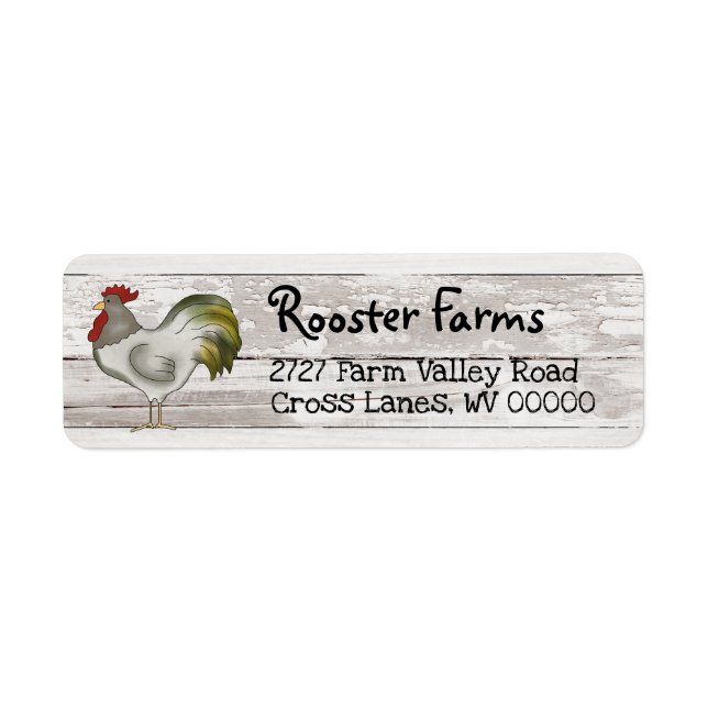 Primitive Country Return Address Label with Rooste (Front)