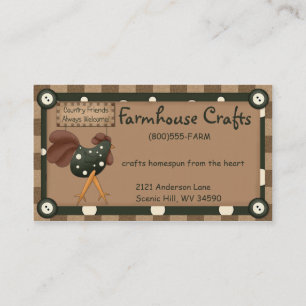 Primitive/Country Rooster Business Card